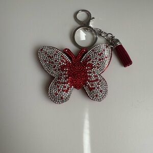 Sparkling Rhinestone Butterfly Keychain Bag Charm